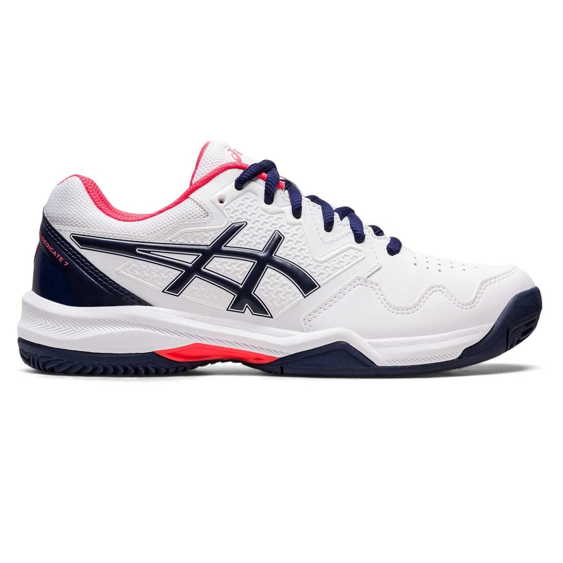 CHAUSSURE DE TENNIS FEMME ASICS GEL DEDICATE TERRE BATTUE BLANC MARINE