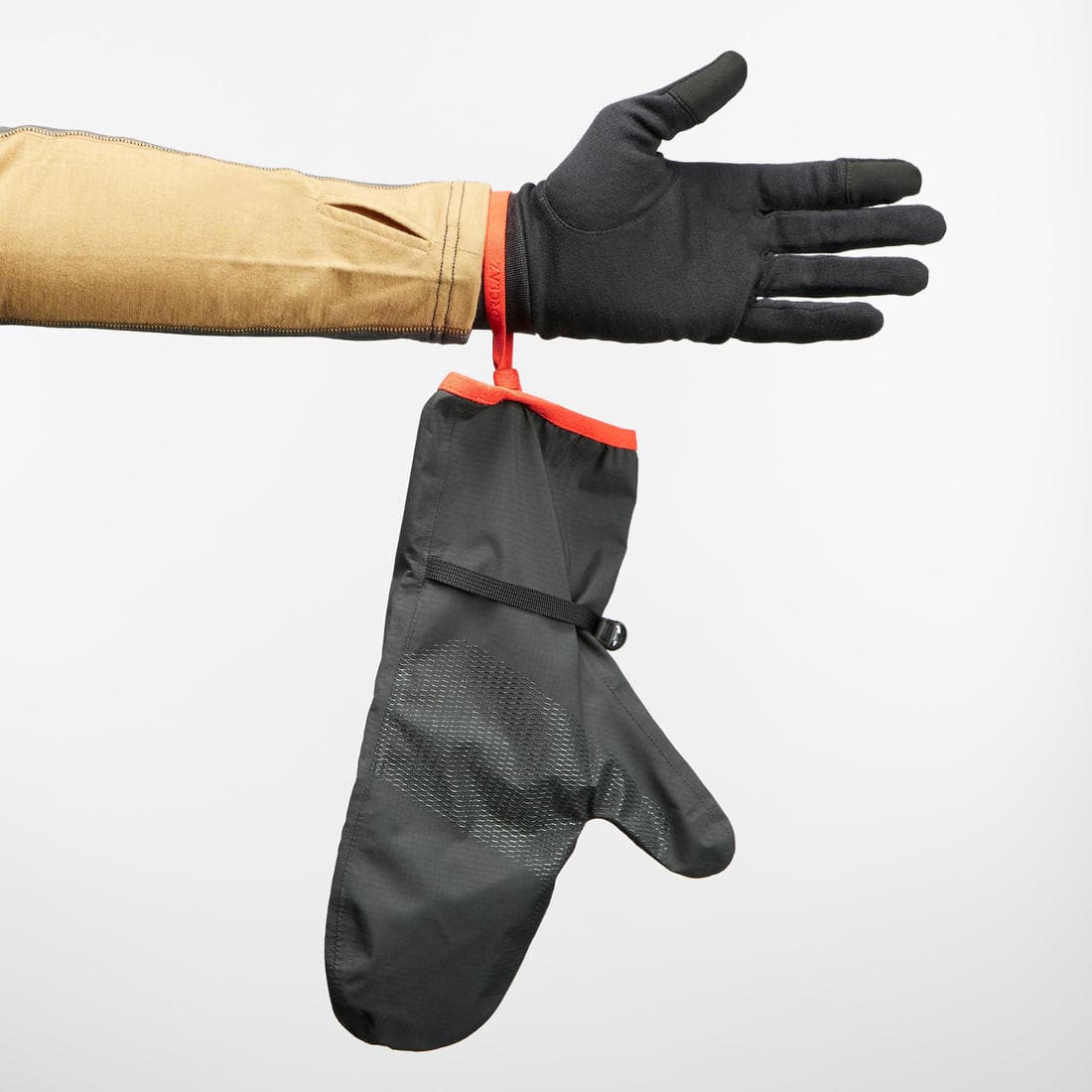 Sur-gants de trekking montagne - MT500 imperméables noir - adulte