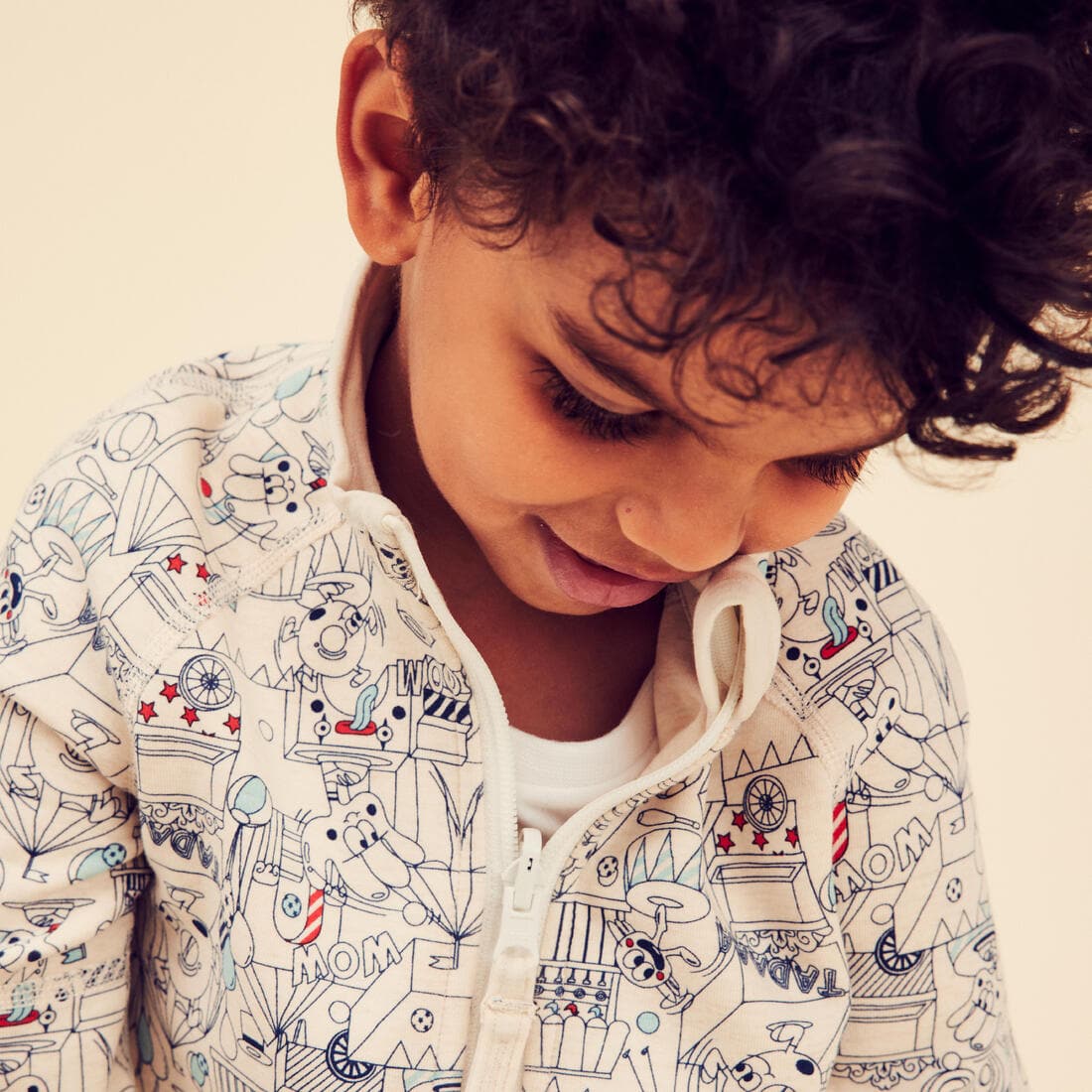 Veste zippée réversible enfant mixte, Imprimé