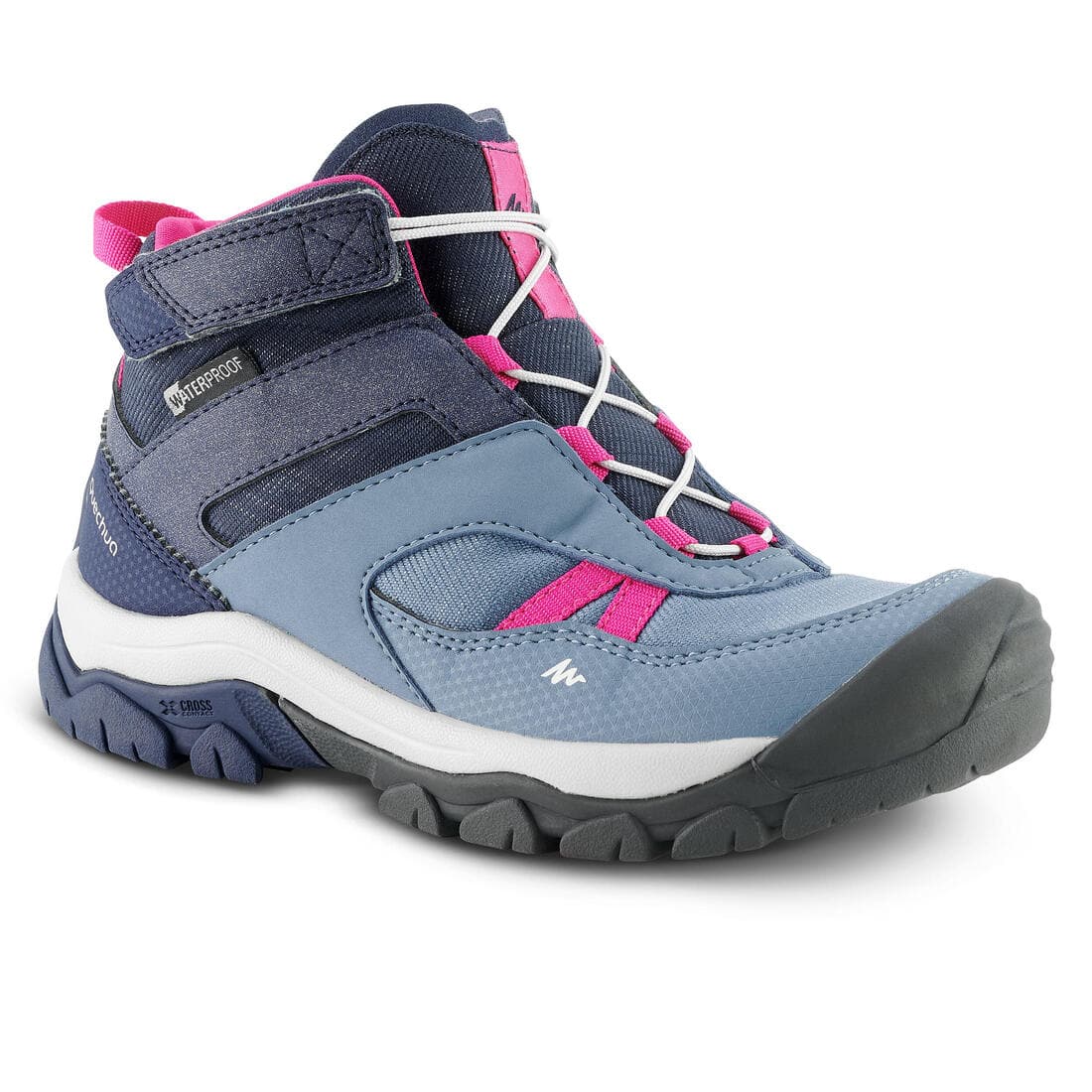 Chaussures imperméables de randonnée -crossrock mid bleues- enfant 28 au 34