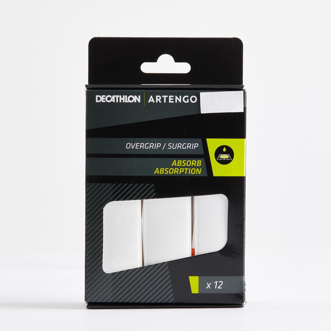 SURGRIP DE TENNIS  ARTENGO ABSORBANT PAR 12 BLANC