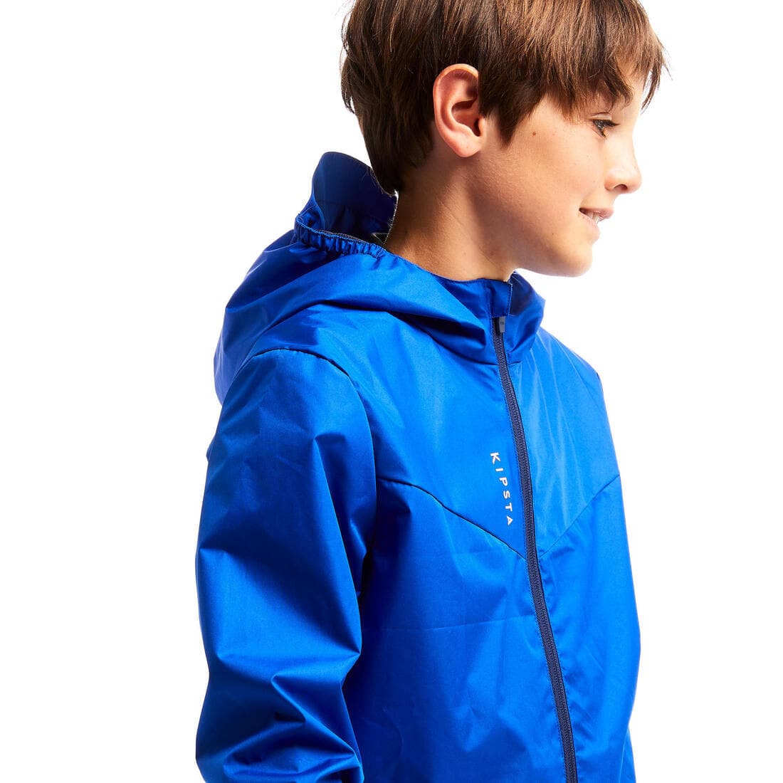 VESTE COUPE PLUIE DE FOOTBALL T500 ENFANT BLEUE