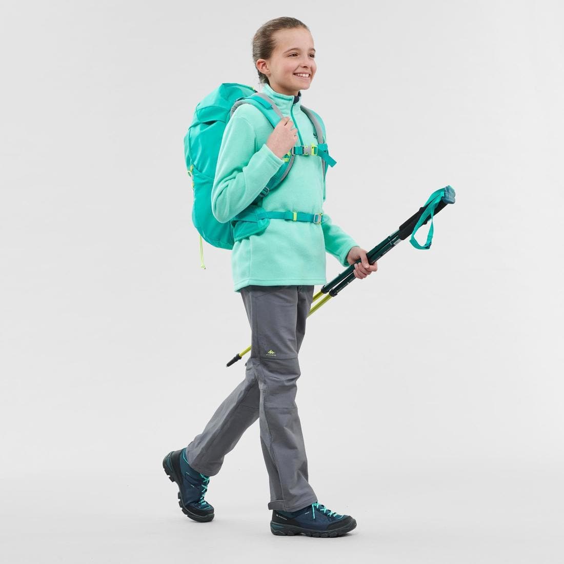 Polaire de randonnée - MH100 turquoise - enfant 7-15 ans