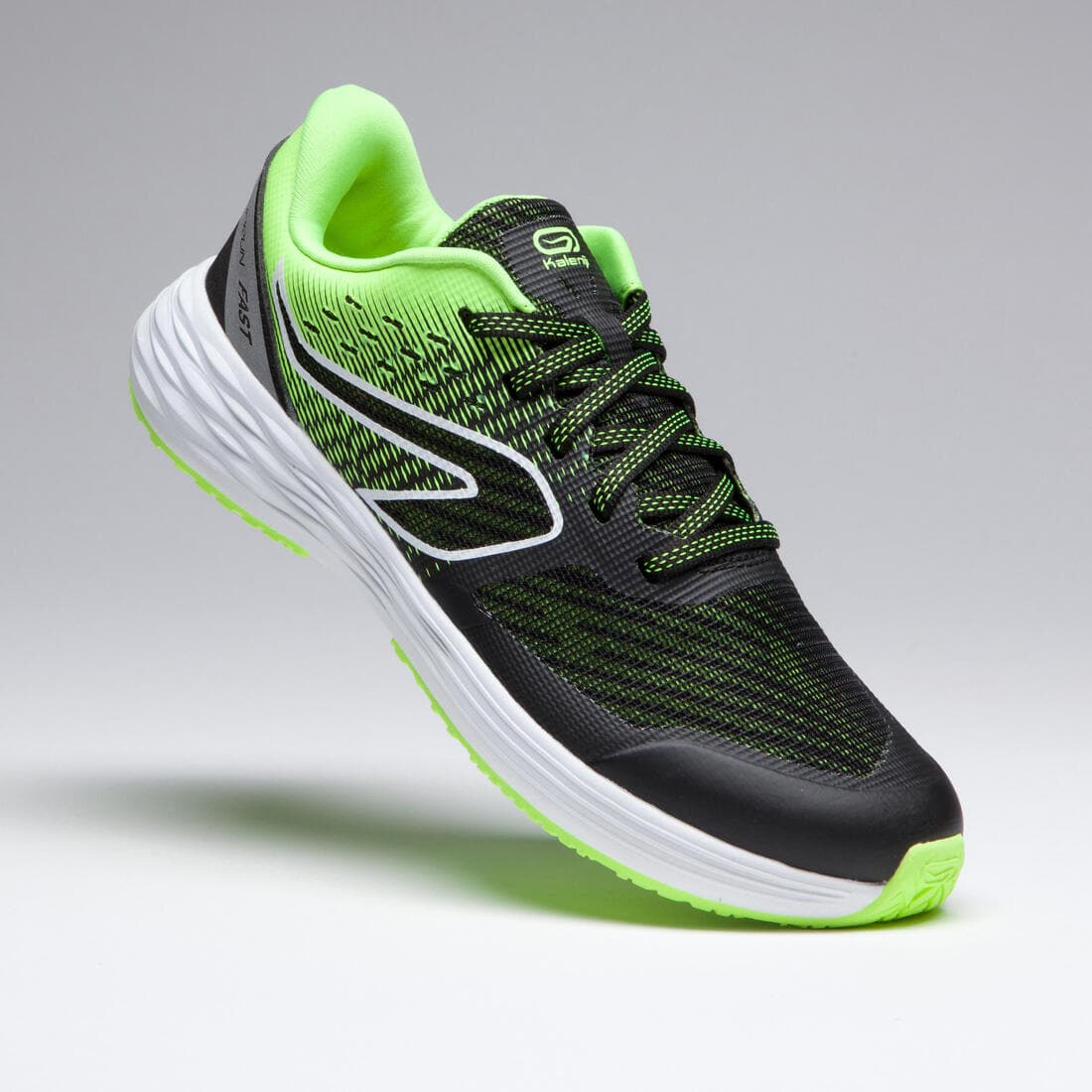 Chaussures de running Enfant -  Kiprun fast noires jaunes