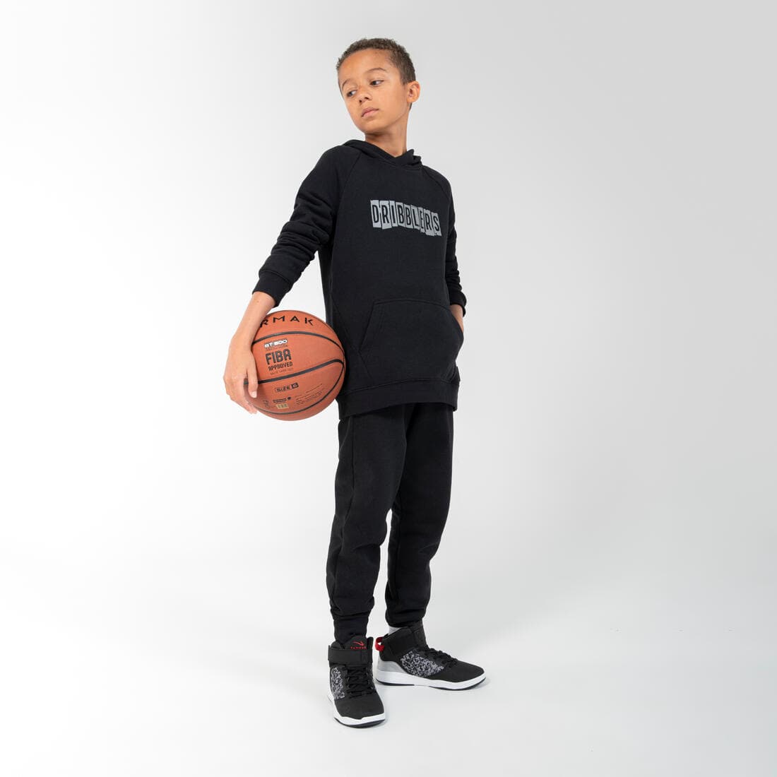 PANTALON DE BASKETBALL SUREVÊTEMENT ENFANT - P100 NOIR