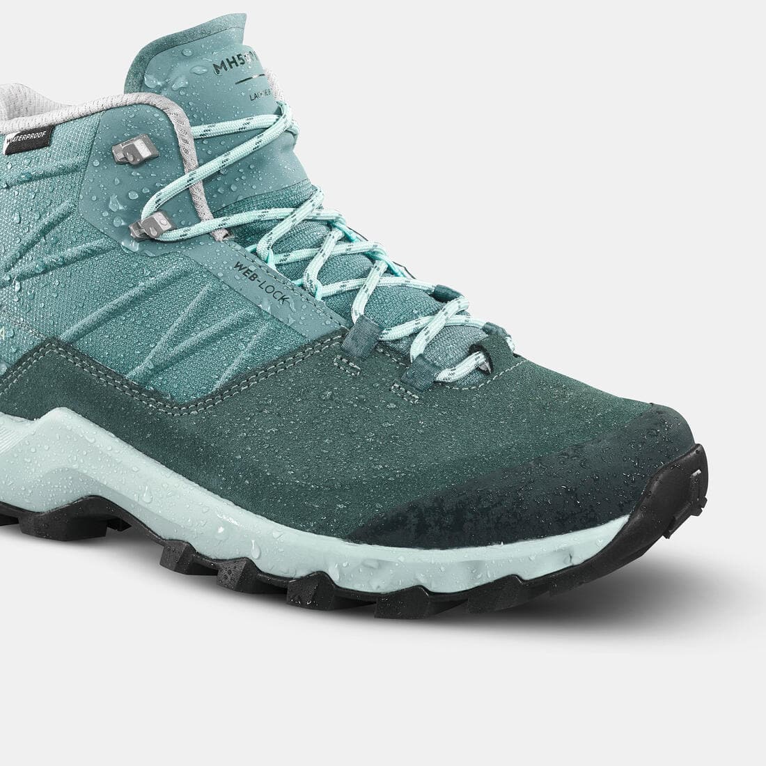 Chaussures imperméables de randonnée montagne - mh500 mid - femme