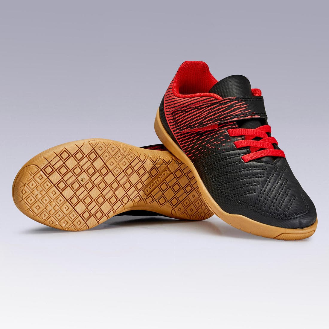 Chaussures de Futsal 100 enfant noir rouge