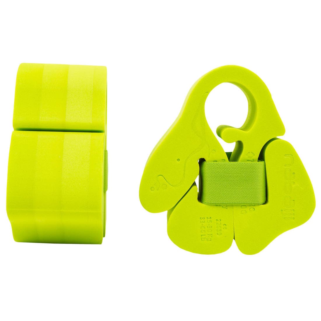 Brassards piscine en mousse vert avec sangle élastiquée pour enfant de 15-30 kg