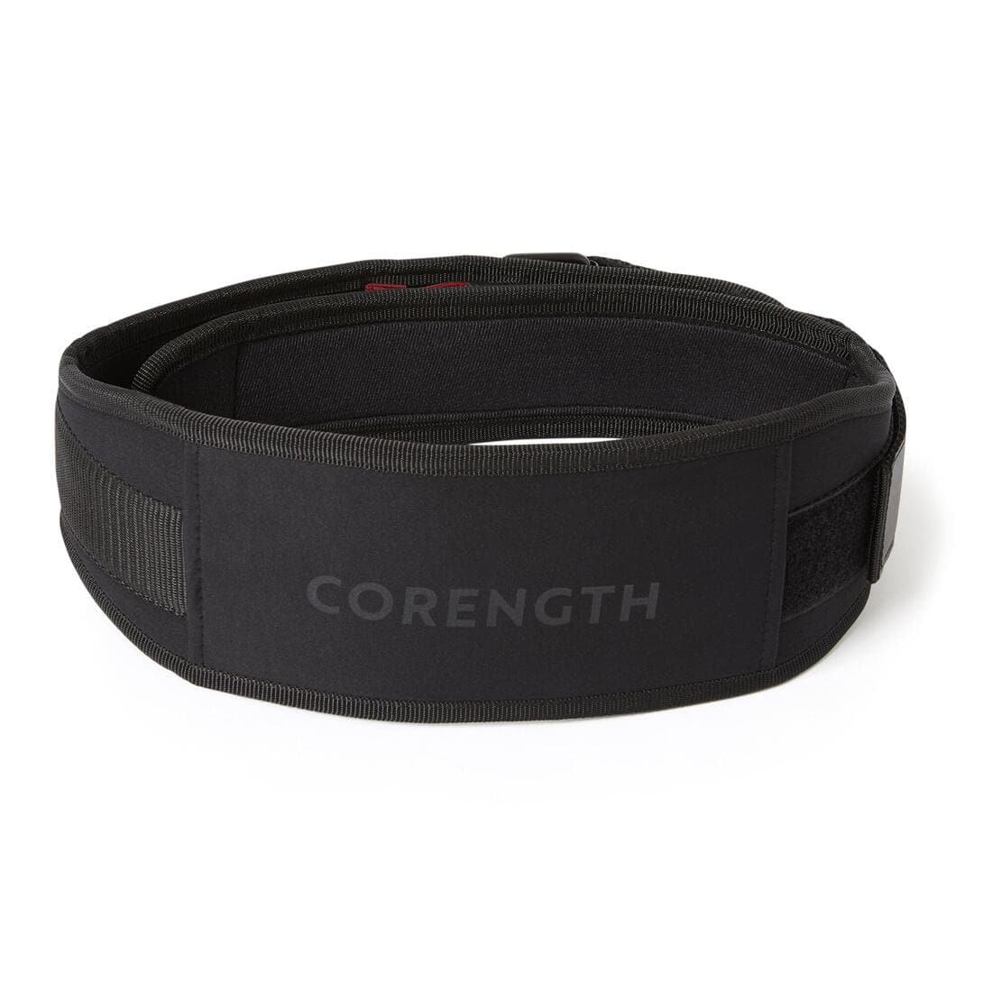 Ceinture lombaire de musculation, double système de fermeture en nylon - noire