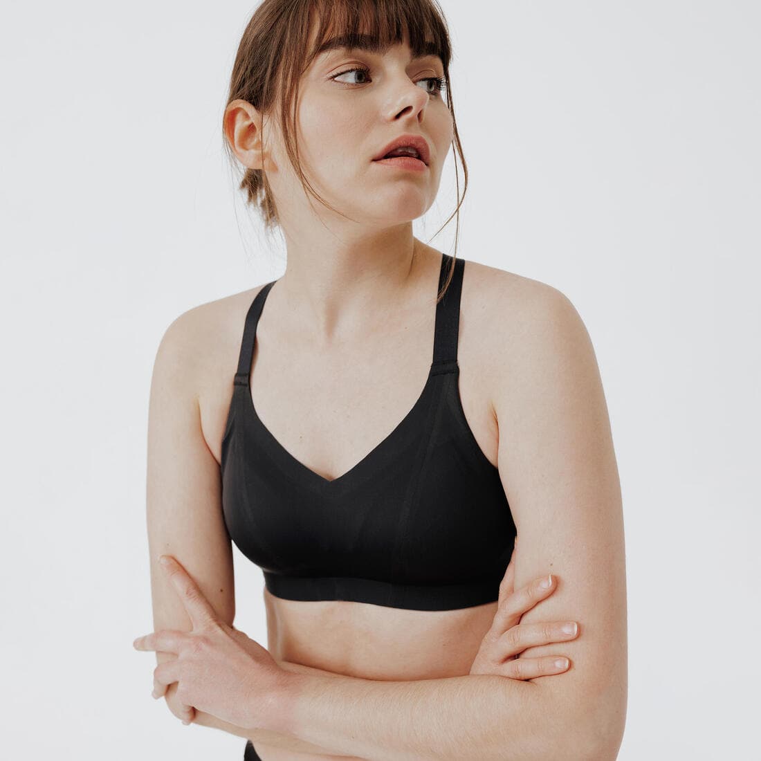 Brassière invisible avec coques maintien fort Femme - Noir