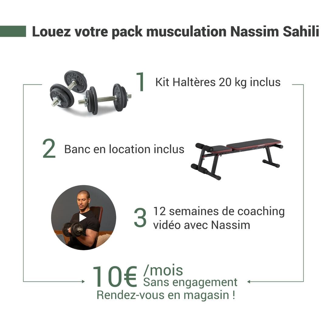 Banc de musculation pliable, inclinable, abdominaux - bench 500 fold