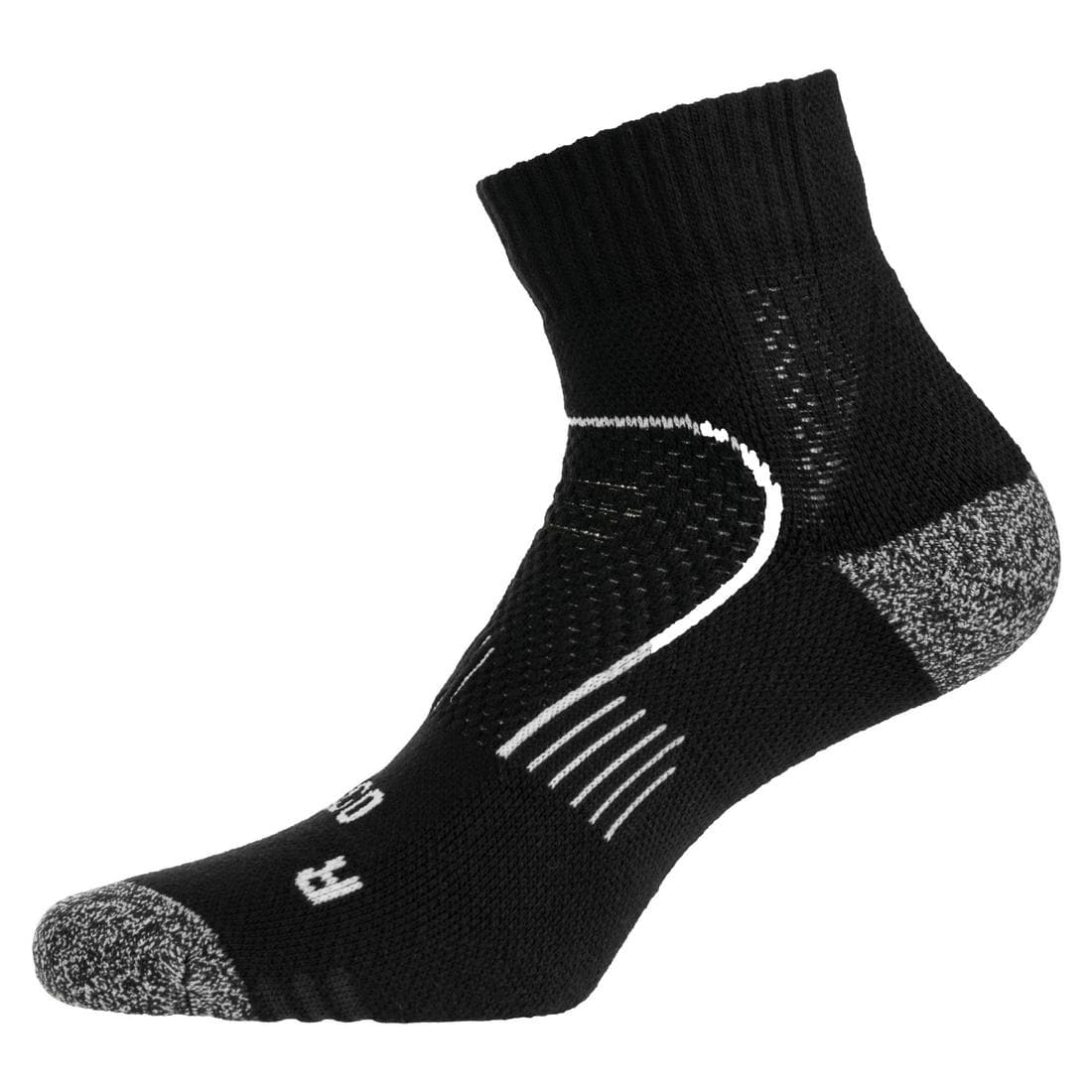 CHAUSSETTES DE SPORT MI-HAUTES ARTENGO RS 900 NOIR  BLANC LOT DE 3