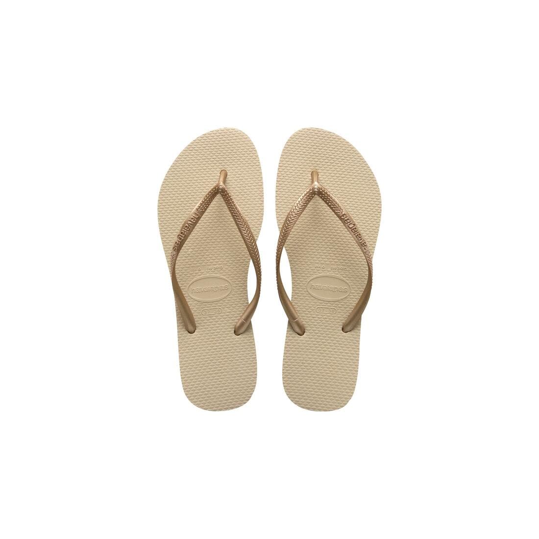 TONGS SANDALES FEMME HAVAIANAS SLIM SAND GREY/LIGHT GOLDEN