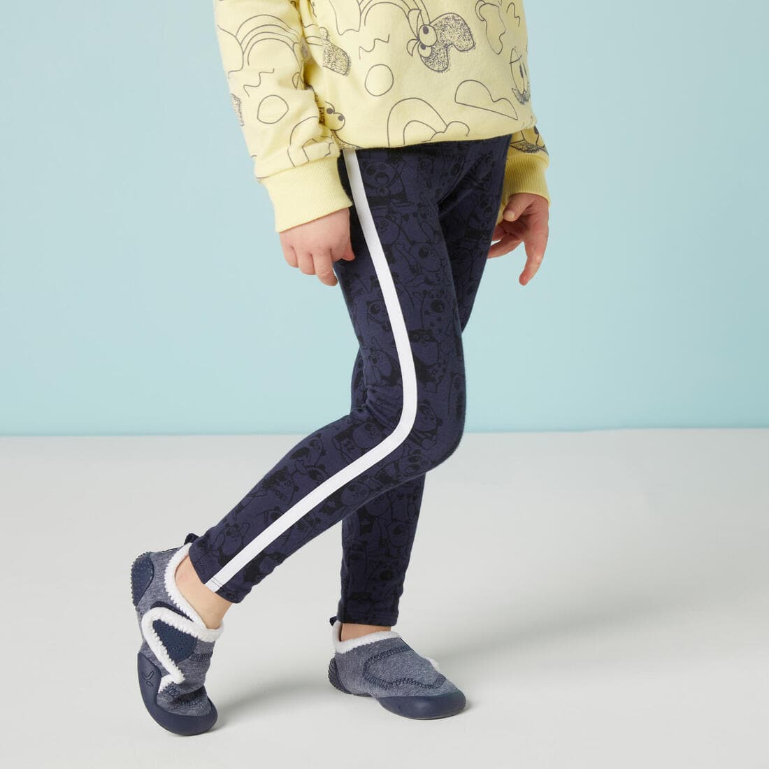 Legging chaud enfant - 120  Bleu avec motifs