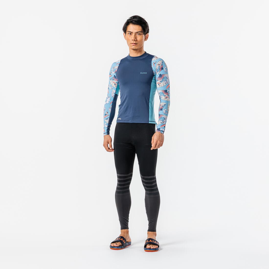 Legging anti UV surf 100 homme bleu ardoise