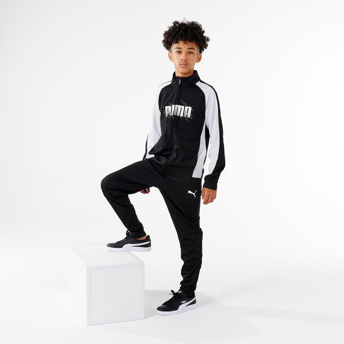 SURVÊTEMENT PUMA ENFANT SYNTHÉTIQUE RESPIRANT - NOIR ET BLANC