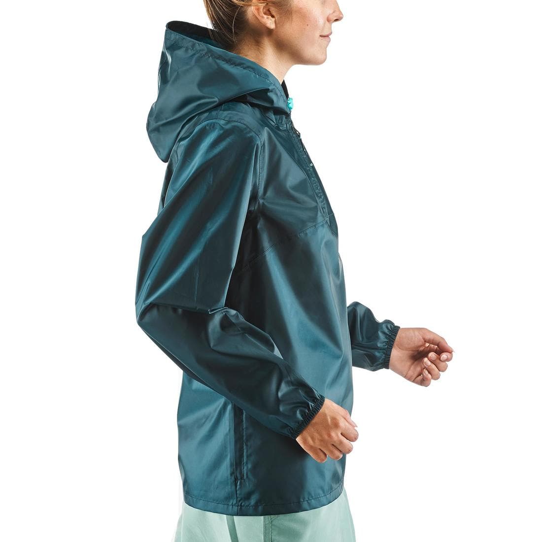 Veste coupe vente et déperlante de randonnée - Raincut 1/2 zip - Femme