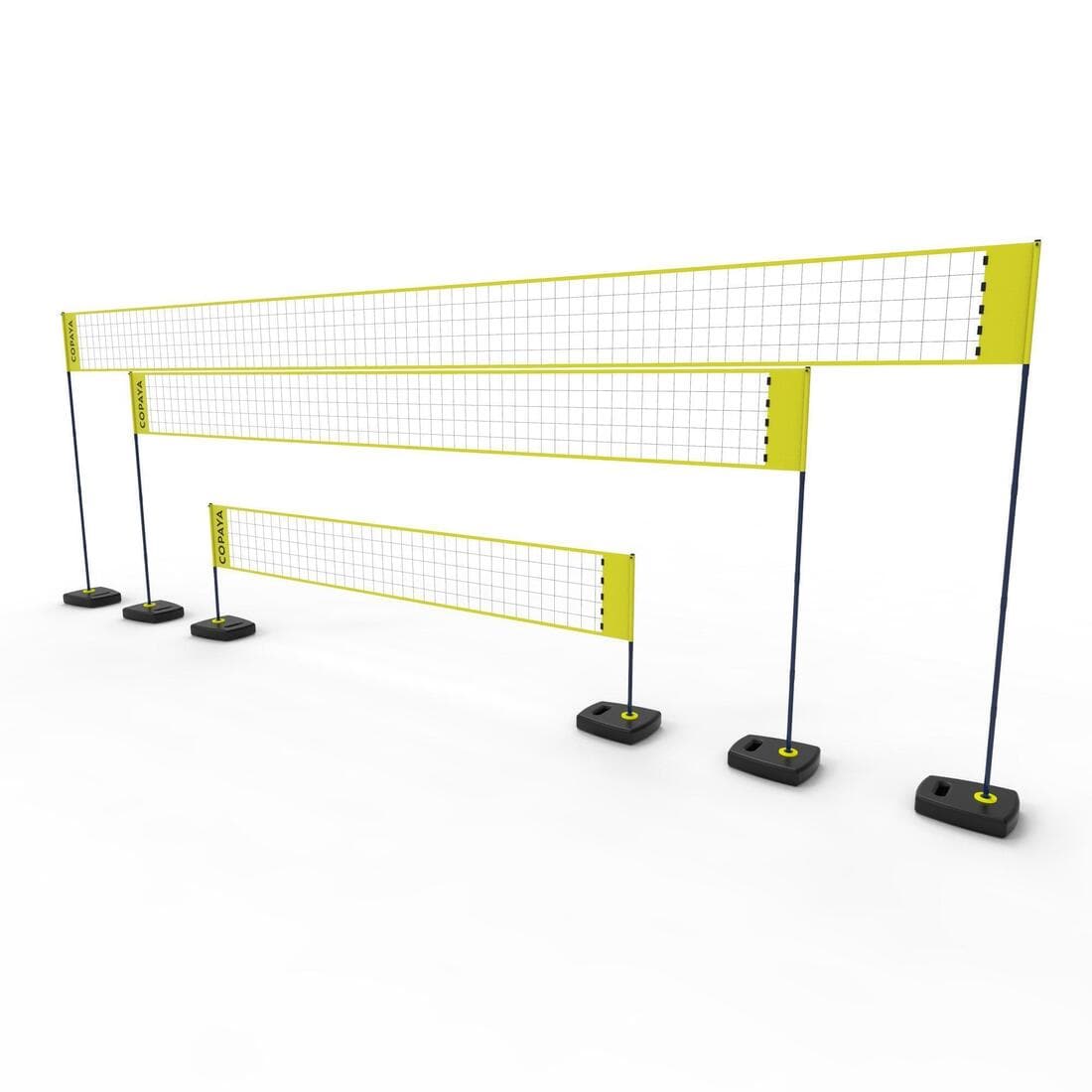 Set (Filet et poteaux) de beach volley BV500 ajustable Jaune