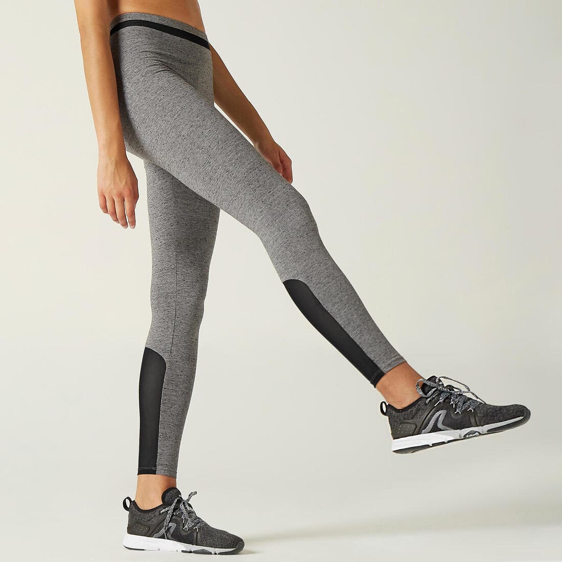 Legging Coton Extensible Fitness Taille Haute avec Mesh