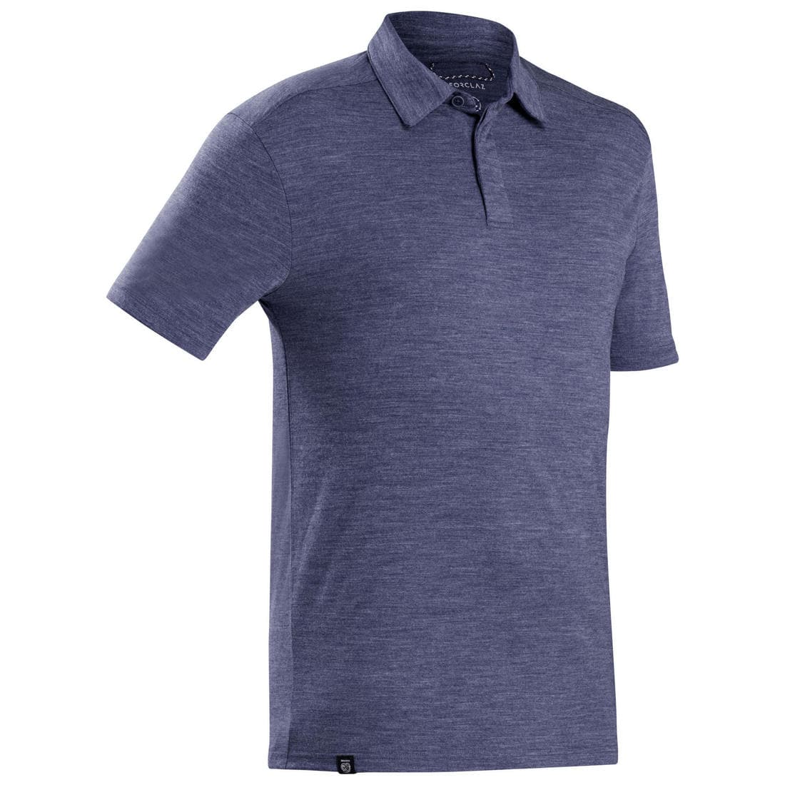 Polo laine mérinos de trek voyage - TRAVEL 500 bleu homme