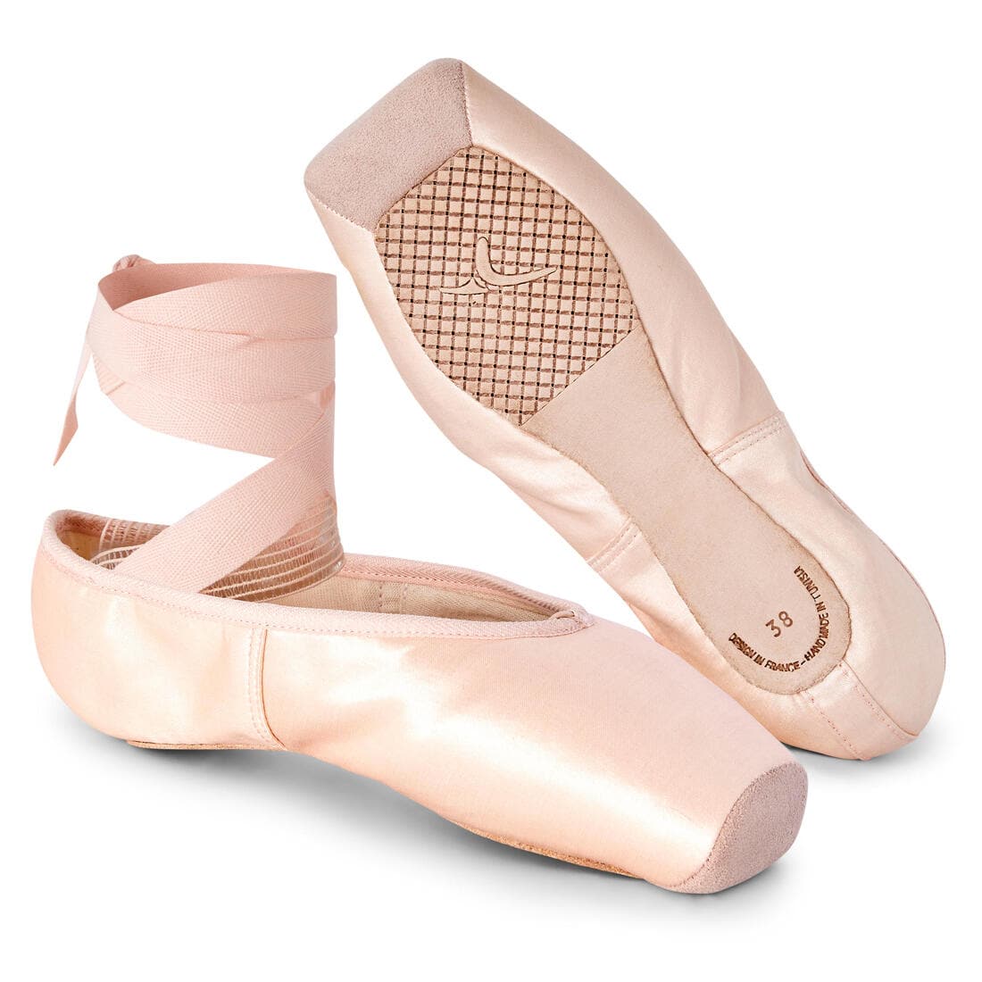 Pointes de danse avec semelles souples débutante, beige