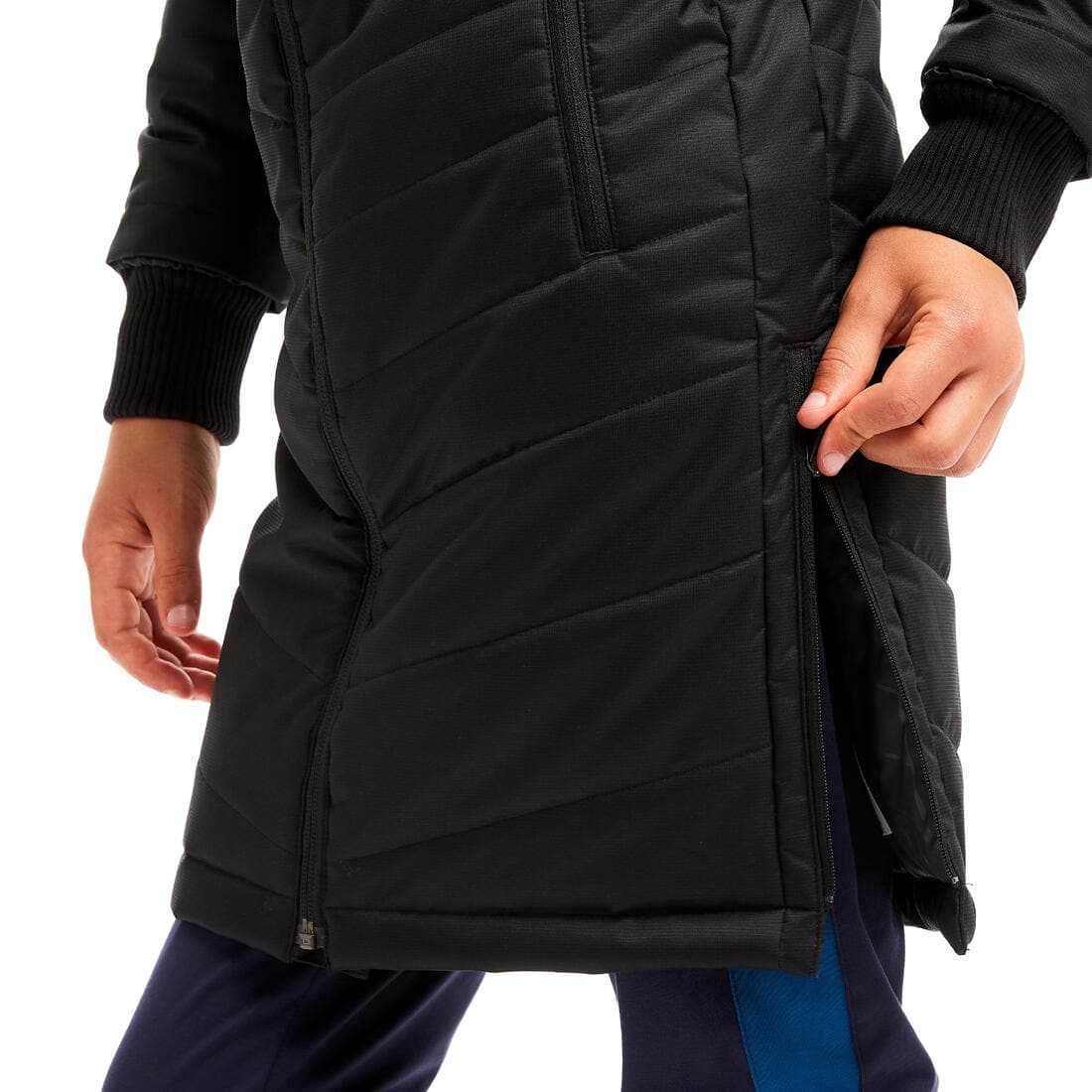 PARKA LONGUE  DE FOOTBALL ENFANT TRX NOIRE