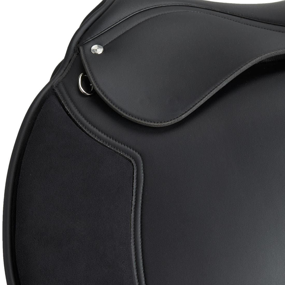 Selle polyvalente synthétique équipée équitation cheval SYNTHIA noir 17"5