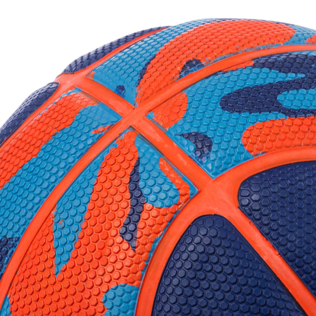 Ballon de basketball taille 3 Enfant - K500 Rubber bleu rouge