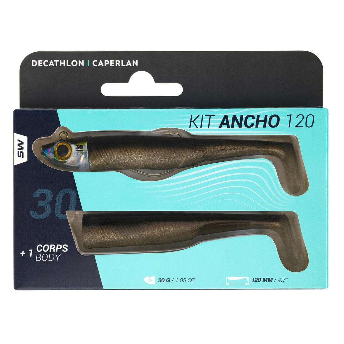 KIT leurres souples shad texan anchois ANCHO 120 12gr ayu en mer