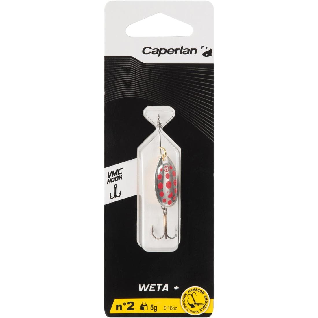 CUILLER TOURNANTE PÊCHE DES CARNASSIERS WETA + #2 ARGENT POINTS ROUGES