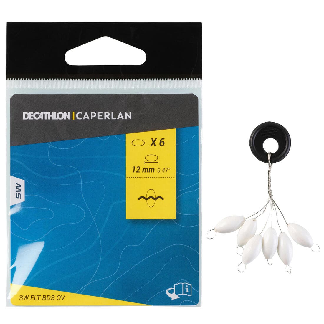 Perle flottante de pêche en surfcasting ovale 12mm