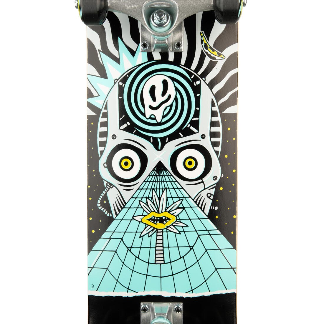 PLANCHE DE SKATE ENFANT 8 - 12 ANS CP100 MID GEOMETRIC TAILLE 7.6"