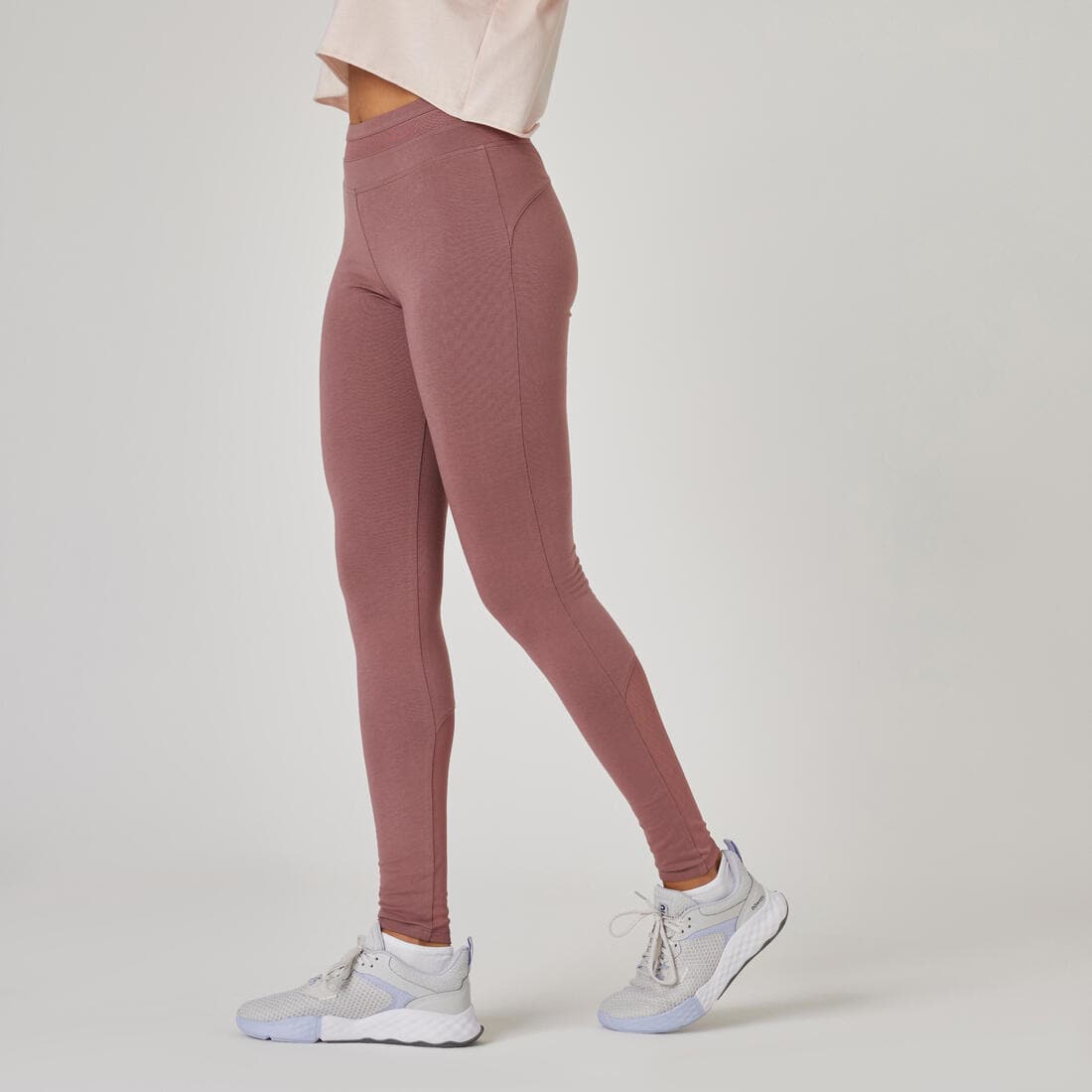 Legging Coton Extensible Fitness Taille Haute avec Mesh