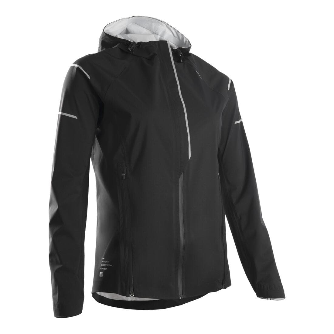 VESTE RUNNING FEMME IMPERMEABLE COUPE-VENT - KIPRUN RAIN+ NOIR