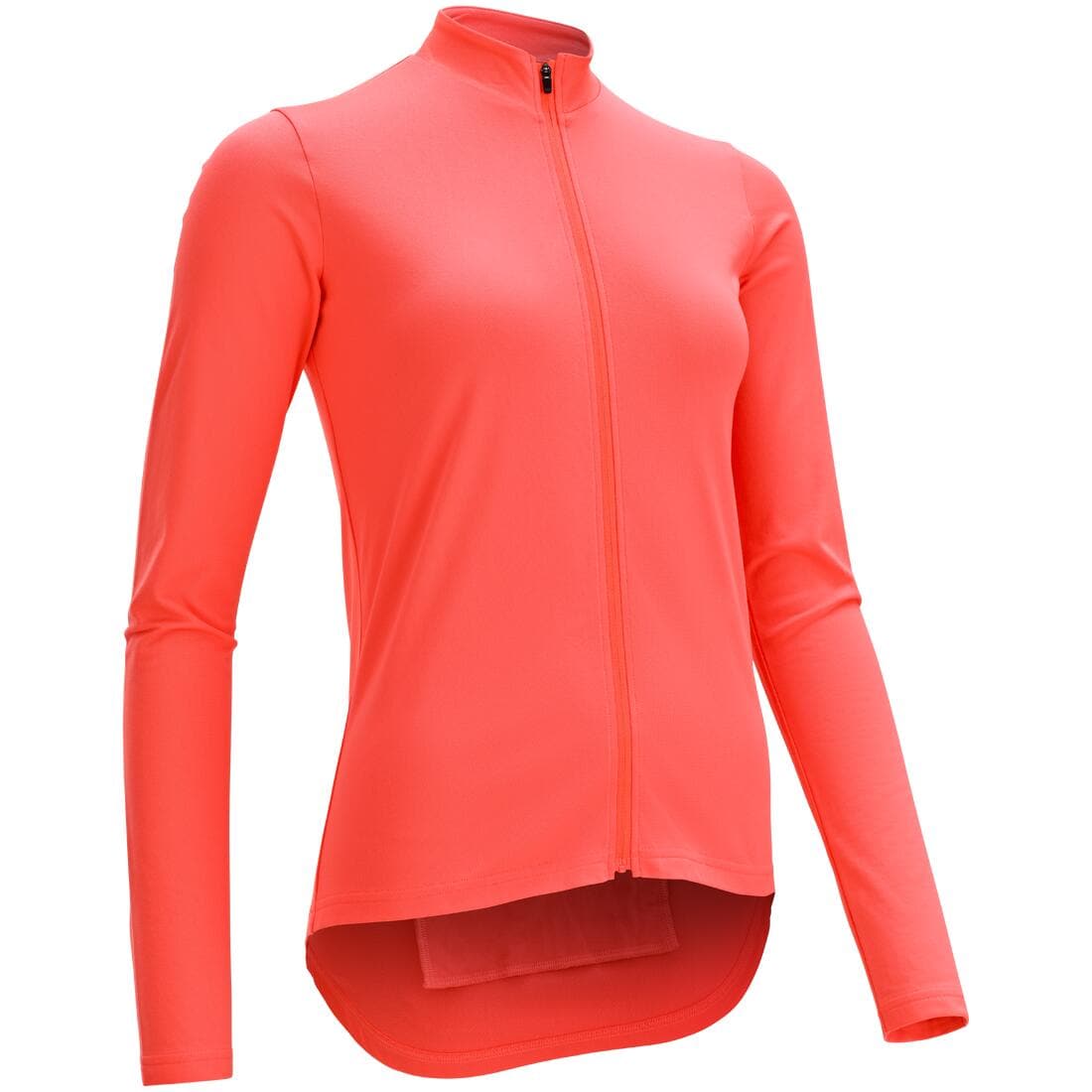 Maillot manches longues vélo route femme 100 corail