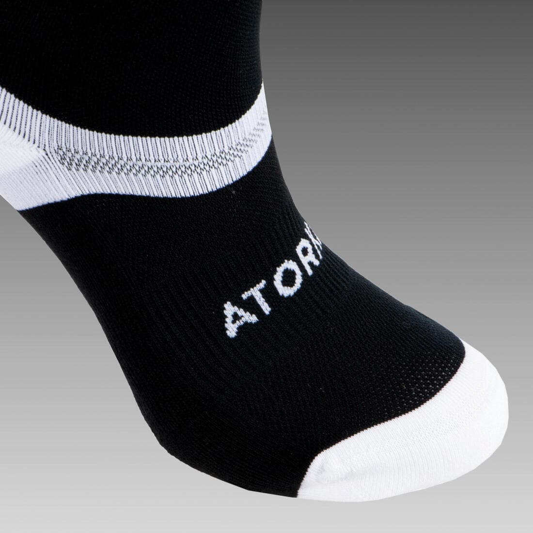 Chaussettes de handball compressives hautes adulte H900 noir/blanc