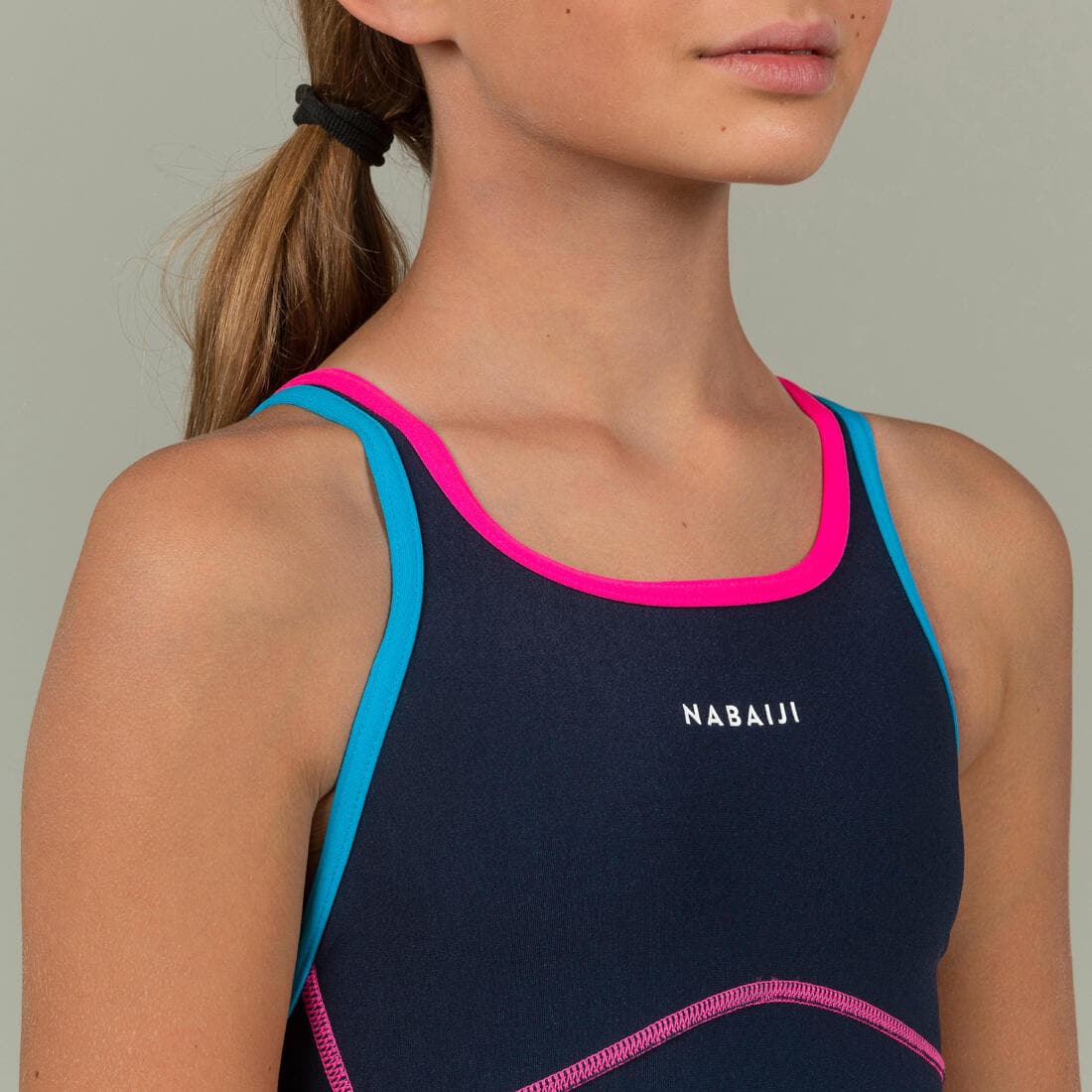 Maillot de Bain une pièce de Natation fille  Kamiye + Bleu