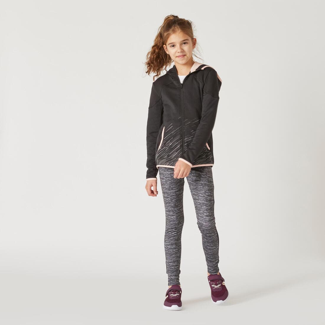 Legging chaud noir imprimé fille