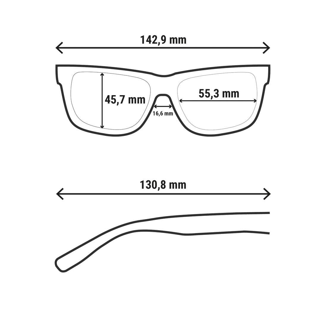 Lunettes de soleil randonnée - MH120A - adulte - catégorie 3 noires