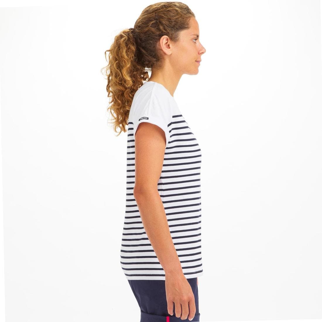 T-Shirt Manches courtes - marinière de voile Sailing 100 Femme