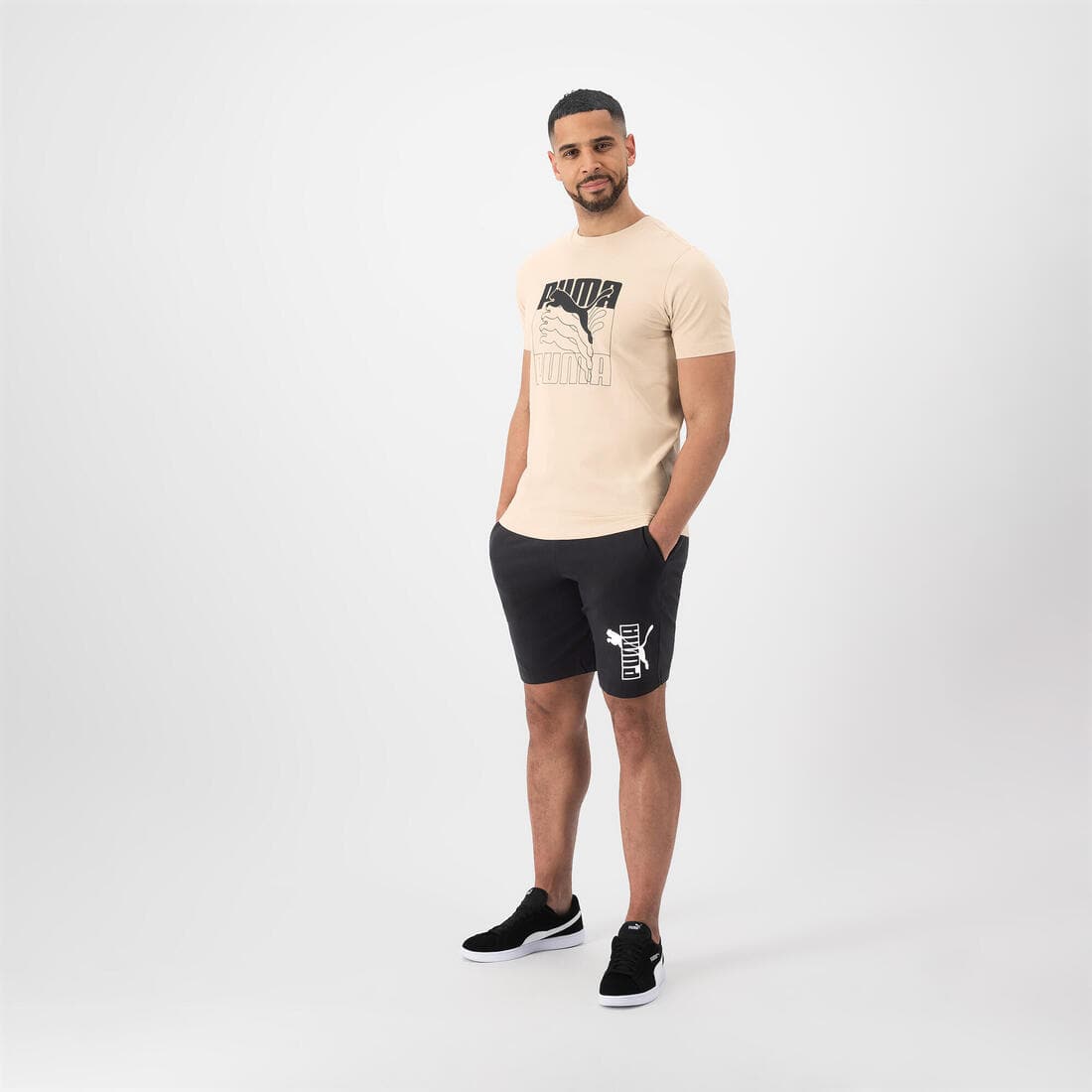 Short PUMA fitness coton homme noir