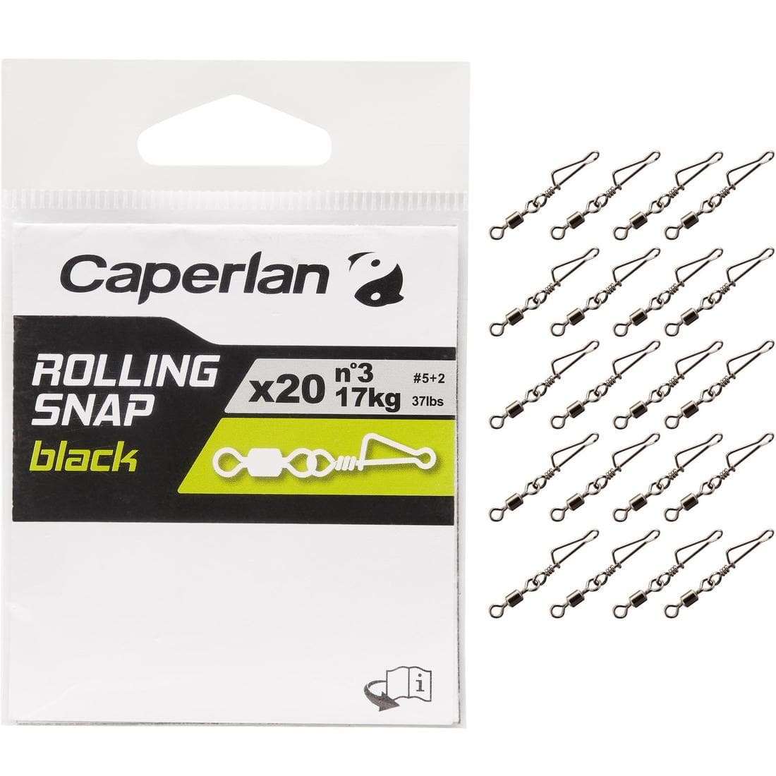 EMERILLON AGRAFE PÊCHE ROLLING SNAP BLACK