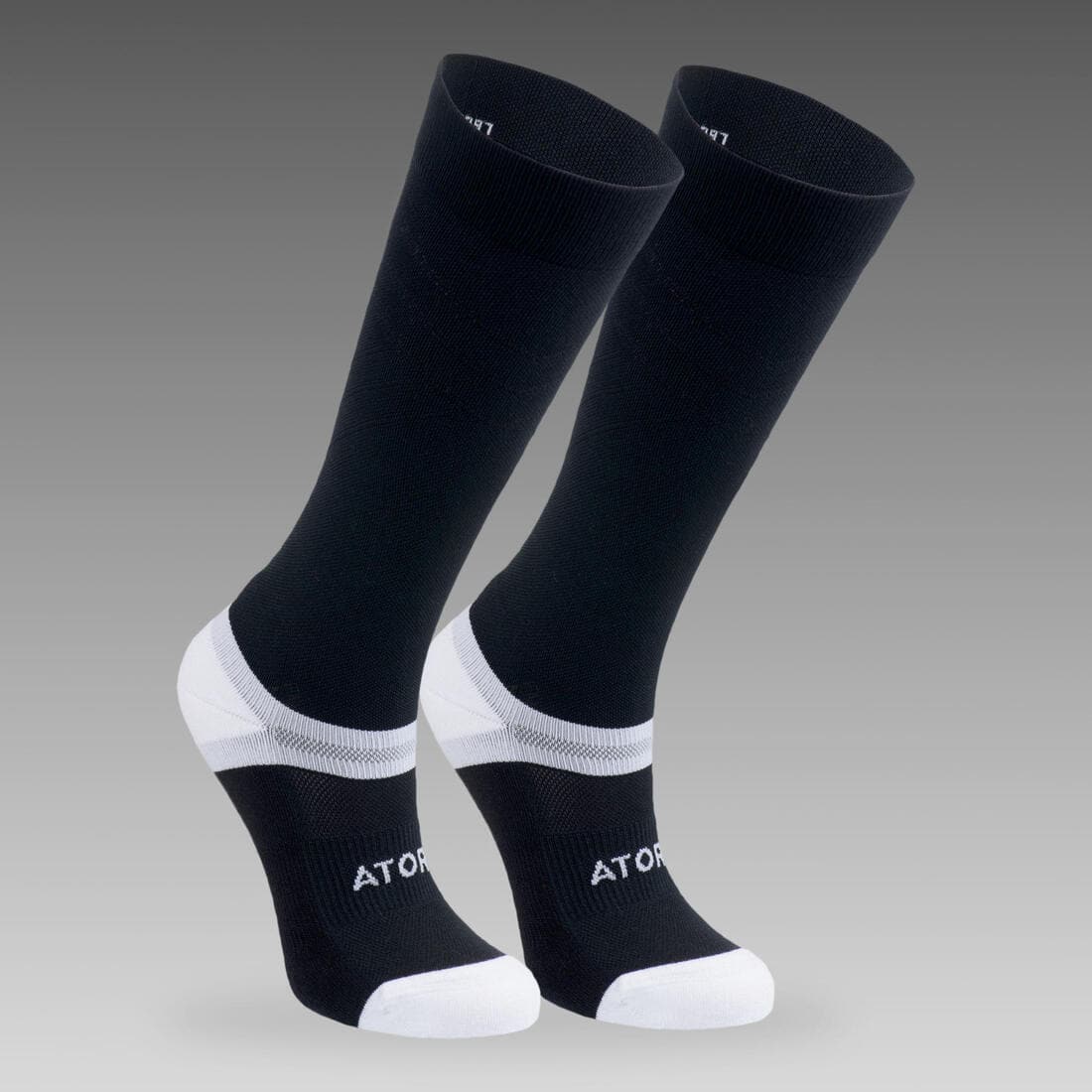 Chaussettes de handball compressives hautes adulte H900 noir/blanc