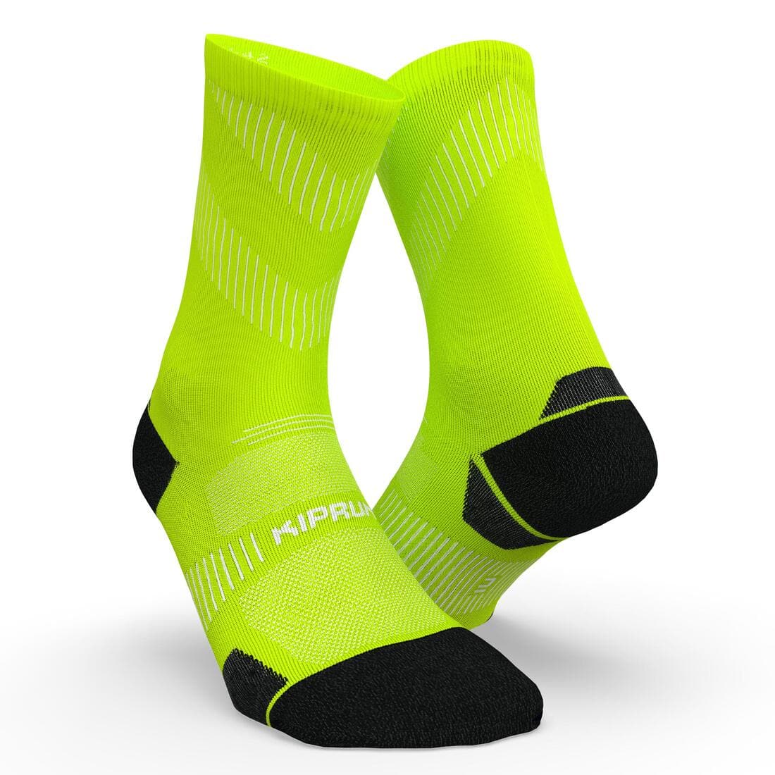 CHAUSSETTES DE RUNNING RUN900 FINES MI-MOLLET NOIRES