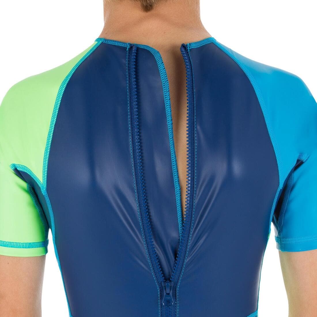 COMBINAISON DE NATATION GARÇON - SHORTY 100 KLOUPI - BLEU / VERT