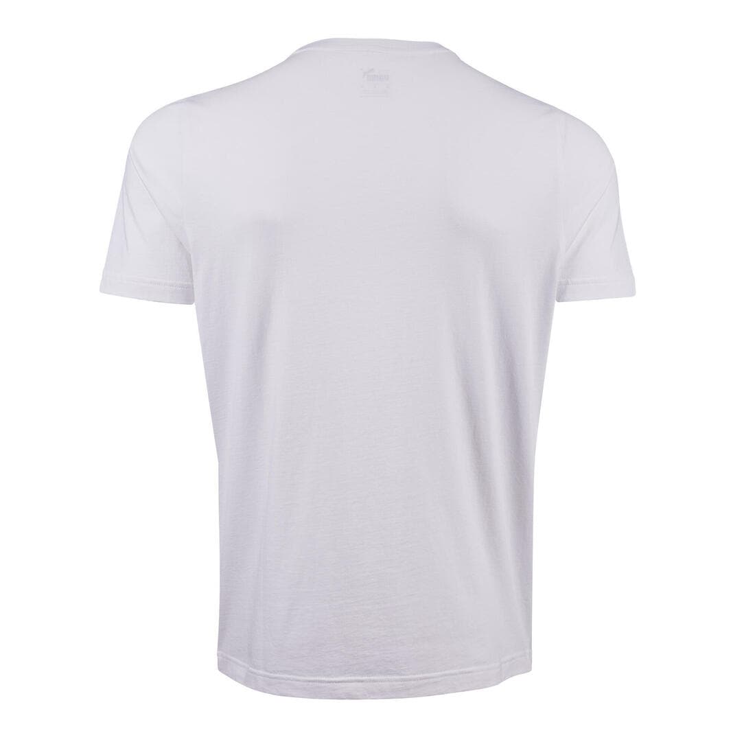 T-shirt fitness manches courtes droit col rond coton homme - Active blanc