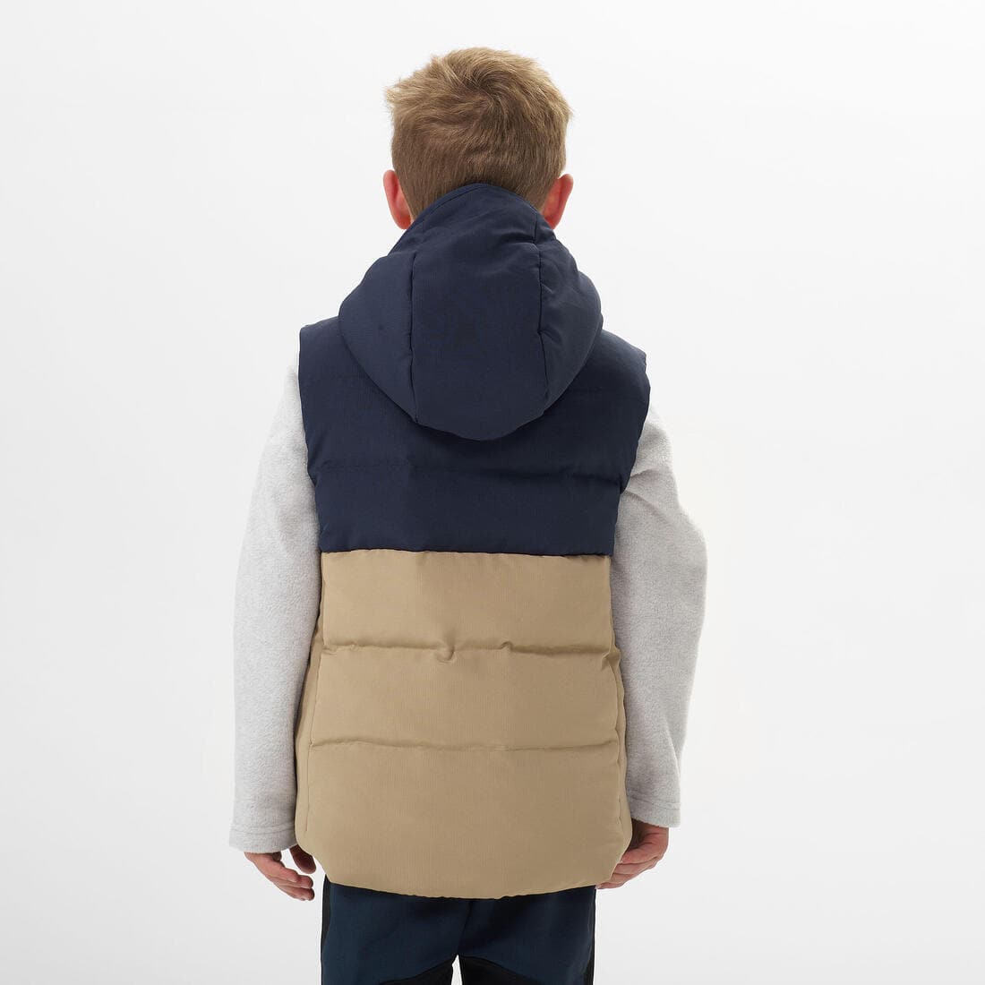 Doudoune sans manches de randonnée beige et bleue - enfant 2-6 ans