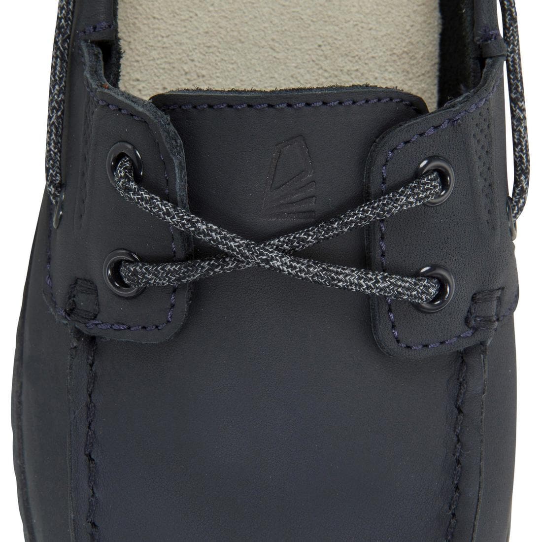 Chaussures bateau en cuir SAILING 500 femme Navy