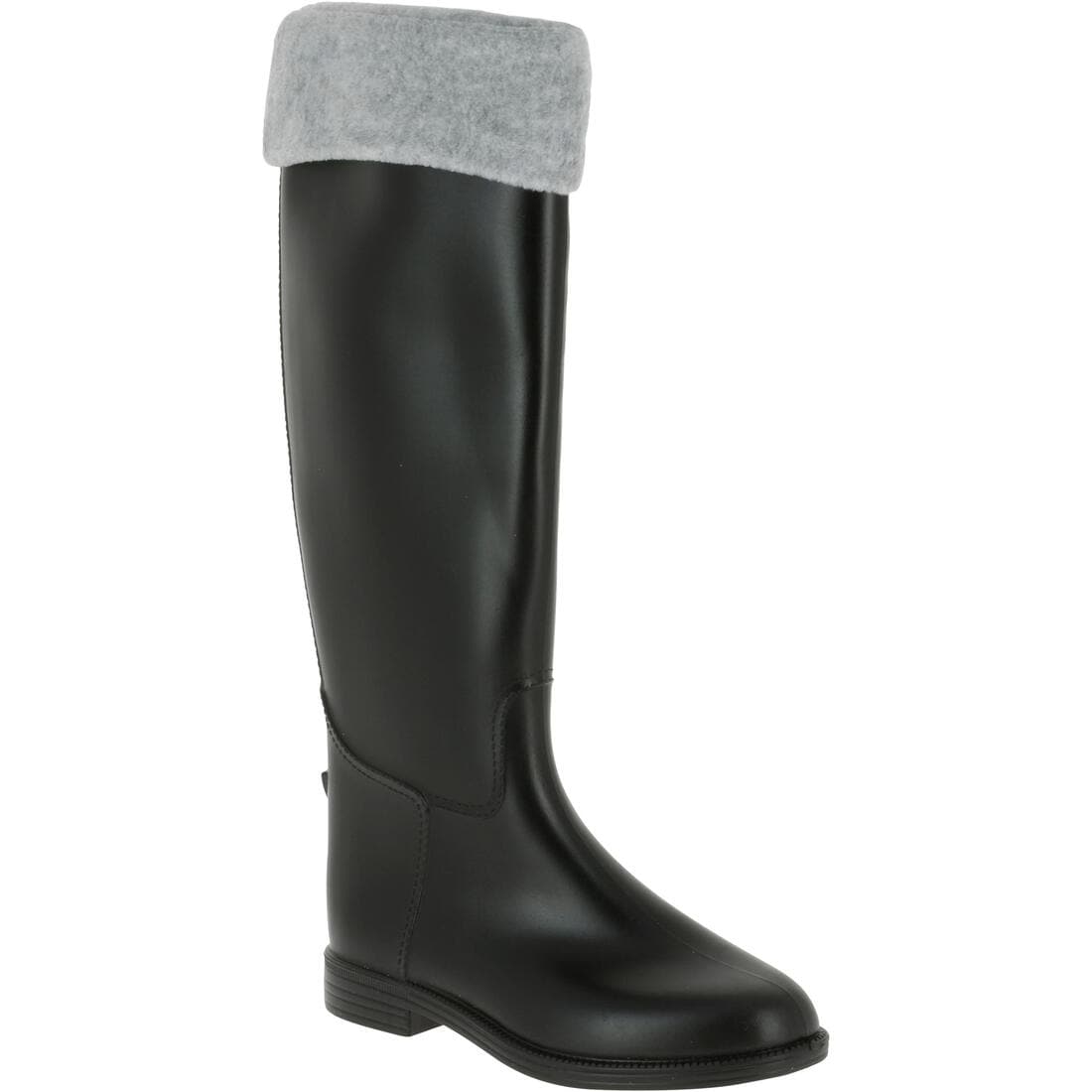 Chaussons pour bottes équitation enfant polaire gris clair