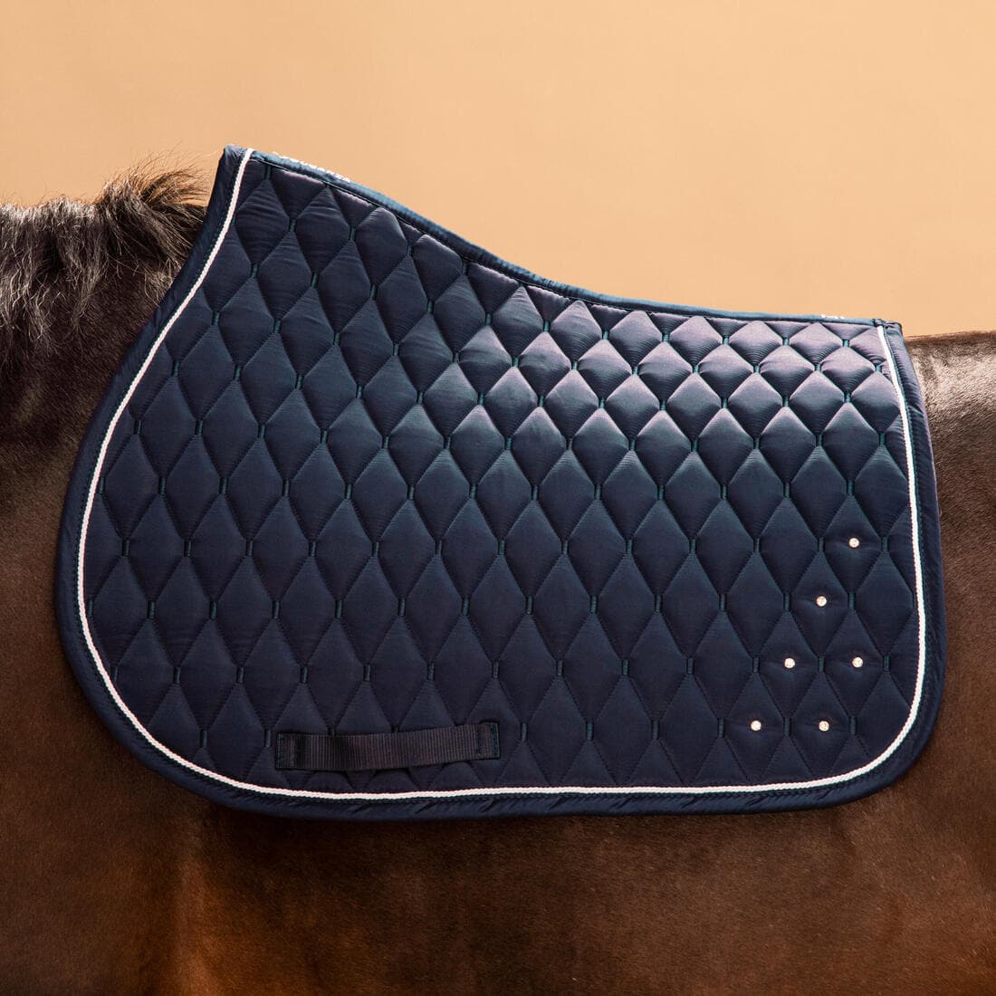 Tapis de selle équitation strass Cheval et Poney - 500 marine